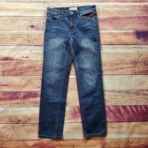 CC - Free People Four Seasons Cropped Jeans Women 24 Red Rose Floral Embroidered